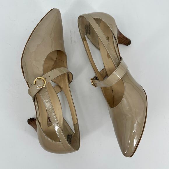 Paul Green Mara Kitten Heel Pump Women US 8 UK 5.5 Taupe Patent Leather MaryJane - Picture 7 of 15